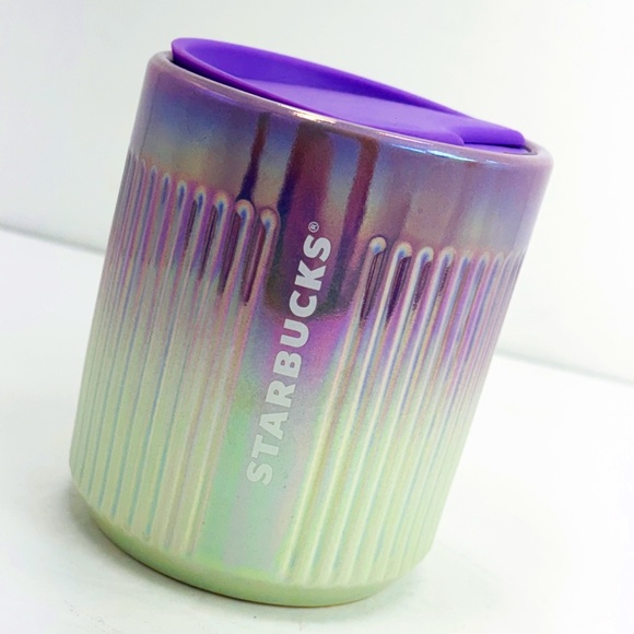 Starbucks Other - Starbucks Rare 2022 Purple Iridescent Winter Ceramic Mug Cup With Lid 8oz